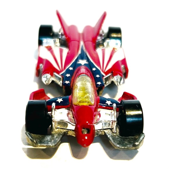 Vintage 2000 Hot Wheels Die Cast Race Cars Greased Lightnin Jet Threat Blue Red - Picture 11 of 16